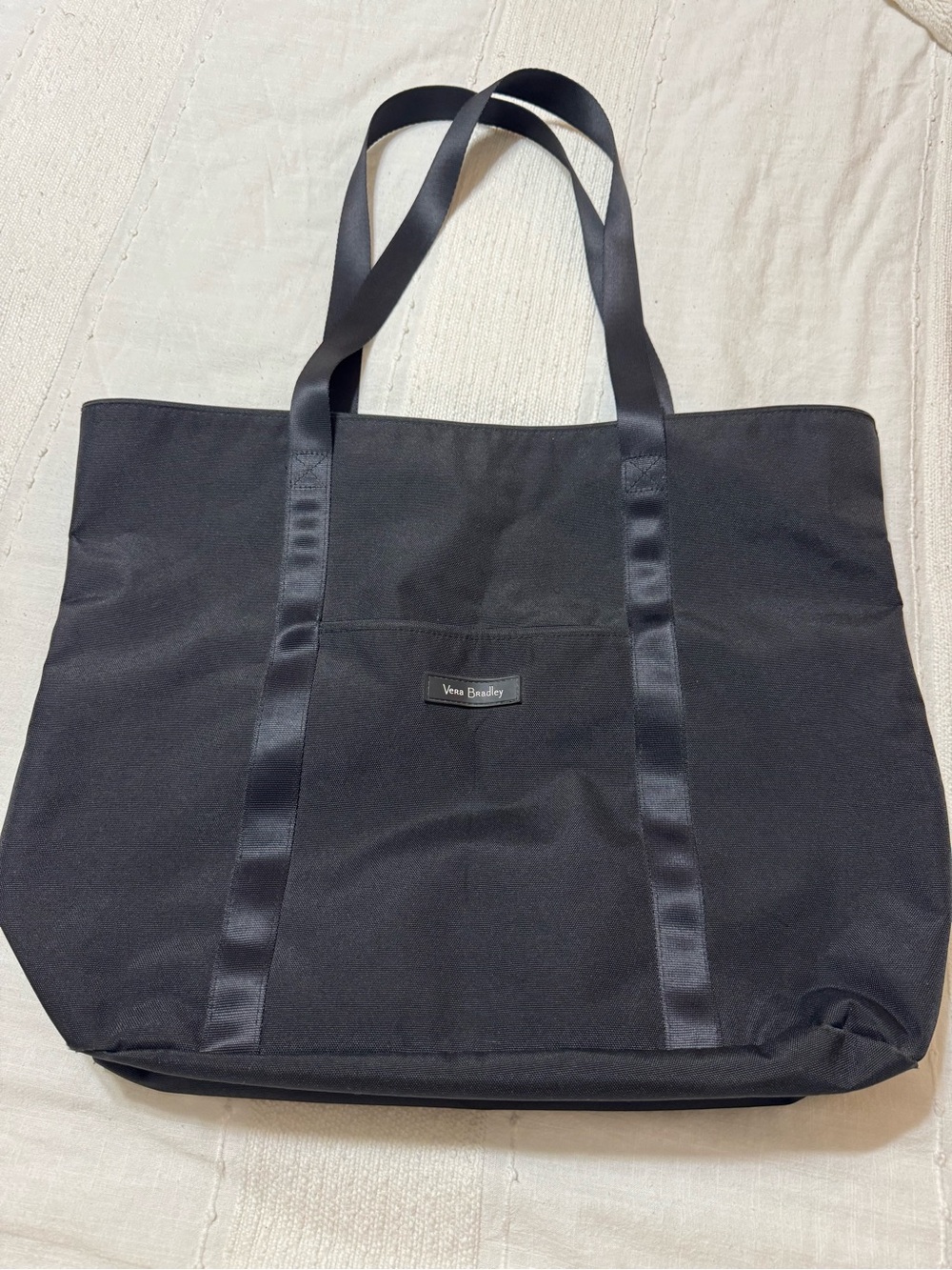 Vera Bradley Black Canvas Tote with Satin Straps